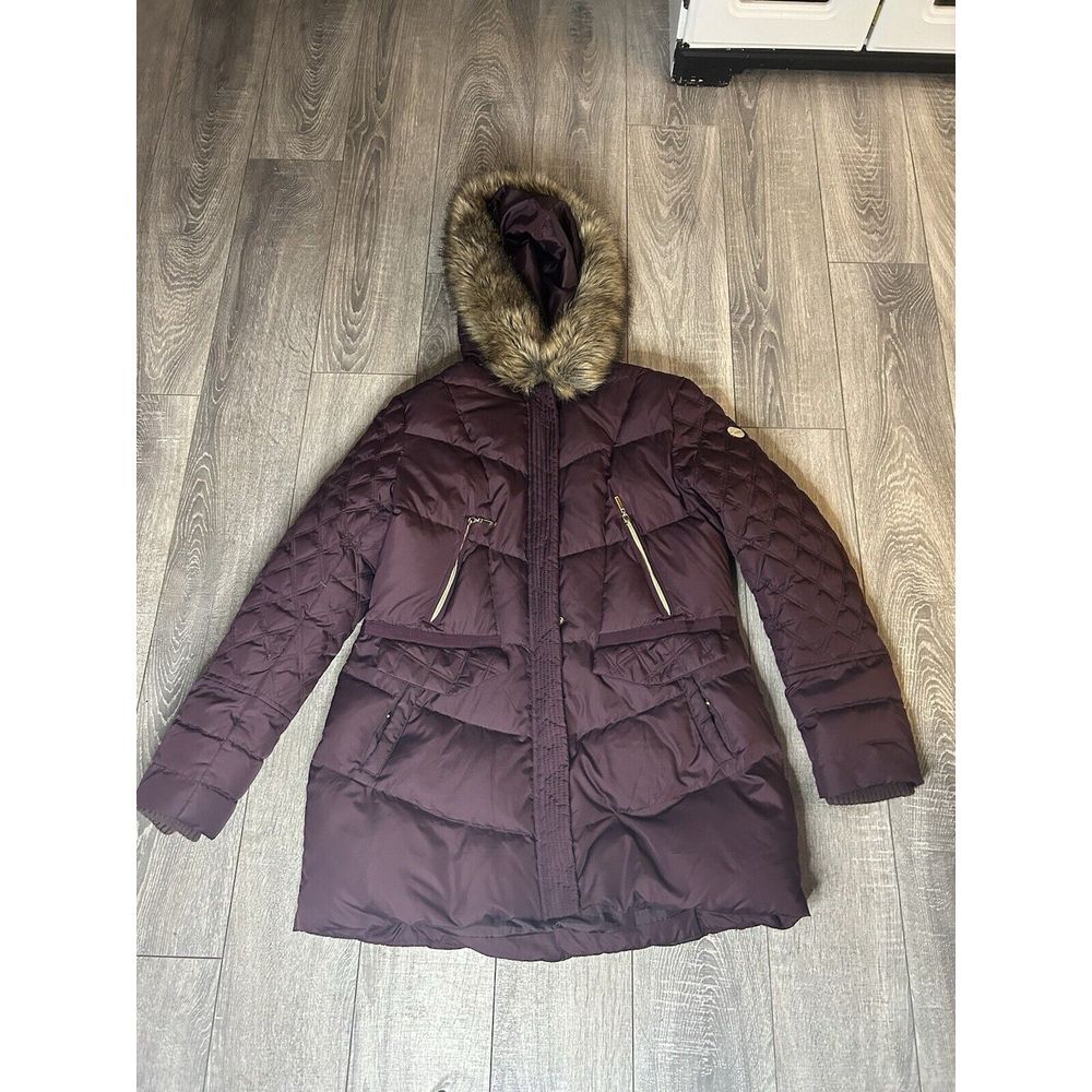 Kenzie Down Purple Puffer Jacket‎ With Hood EUC Sz Large